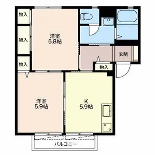 ハイツドリームB【1階】の間取り