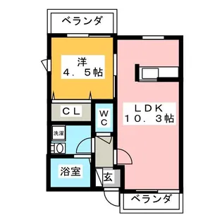 コットンローズ湘南【1階】の間取り
