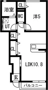 シティハウス花園町【1階】の間取り