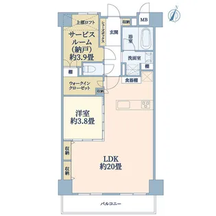 エクセルシオール新丸子【3階】の間取り