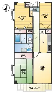 ウエルカーサ花小金井【5階】の間取り