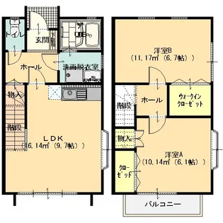 パーフェクトハウス大沼田 B棟の間取り