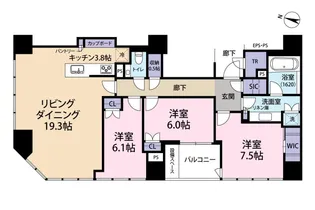 ブリリア一番町【17階】の間取り