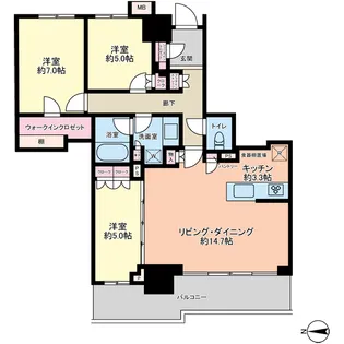 幕張ベイパーク ライズゲートタワー【34階】の間取り
