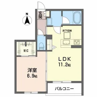 クレール富沢西B【1階】の間取り