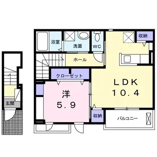 アイスパッセルA【2階】の間取り