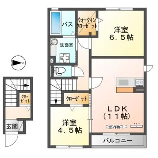 クオーレ B棟【2階】の間取り