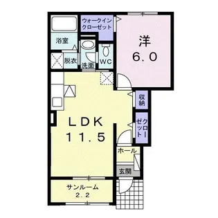 サニーガーデンI【1階】の間取り