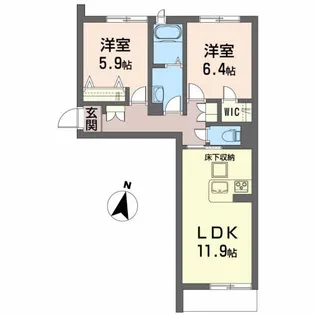 シャーメゾンアンソレイエ【3階】の間取り