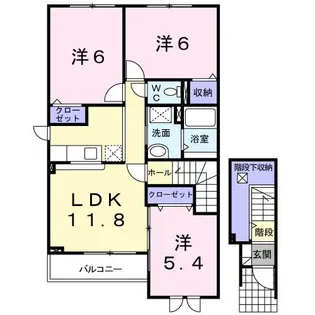 レジデンス クローバー【2階】の間取り