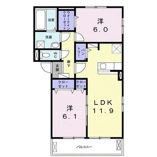 LUTAN PALT 田上天神【2階】の間取り