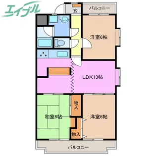 コンフォ*トゥールII【2階】の間取り