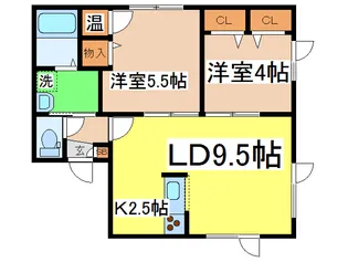 シティハイムロベリア【1階】の間取り