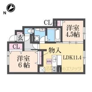 ベルフルール【1階】の間取り
