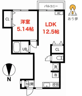 ハイム一本松【1階】の間取り