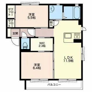 レシェンテ A【2階】の間取り