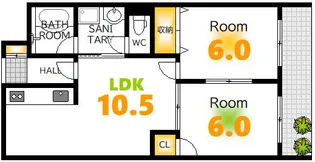 グラディール堺町【6階】の間取り