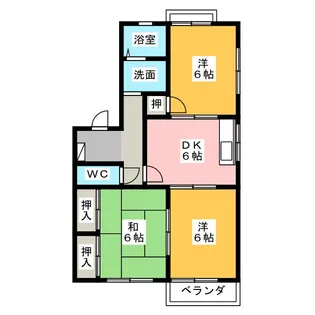 T・TOWNリヴェールF【2階】の間取り