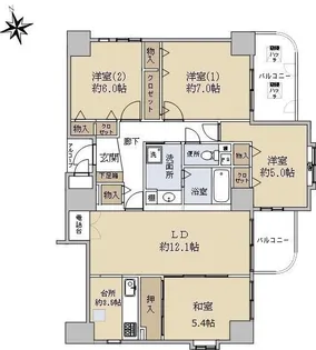 グラン・シティオ上本町【10階】の間取り