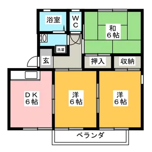 エレガントタウン上松 B棟【1階】の間取り