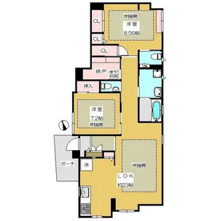 Casa Aspera jiyugaoka カーサアスペラ自由が丘【1階】の間取り