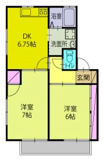八木ヒルズG【2階】の間取り