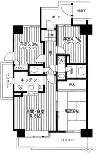 住友アクシルコート調布国領【5階】の間取り