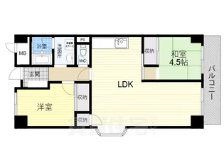 パレ北加賀屋【10階】の間取り