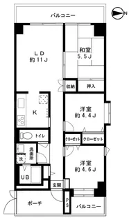 東建ニューハイツ元加賀【4階】の間取り