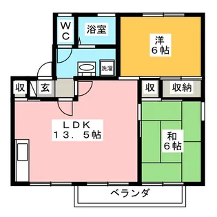 セジュールリブラン【2階】の間取り