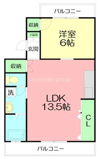 大六天マンション【2階】の間取り