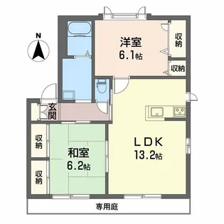 ウエストフィールド C棟【1階】の間取り