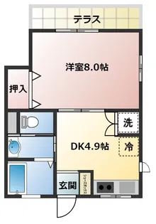 フローラ高松【1階】の間取り