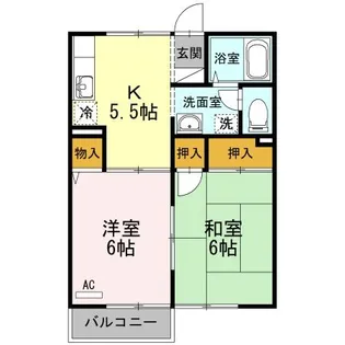 メゾンソレイユ【2階】の間取り
