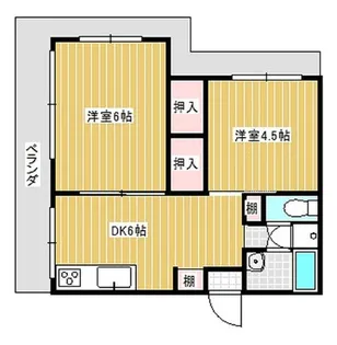 コーポ花城(R)【4階】の間取り