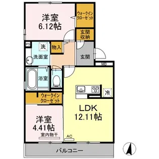 レジデンス富の原【3階】の間取り