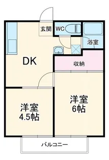 磯部ハイツ月見屋敷A【1階】の間取り