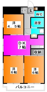 カーサ・フィオーレ【4階】の間取り