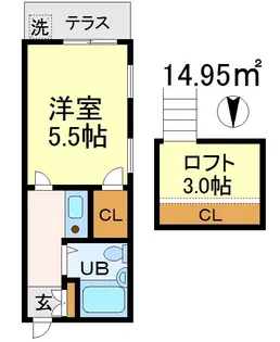 東京都世田谷区宮坂3【アパート】の間取り