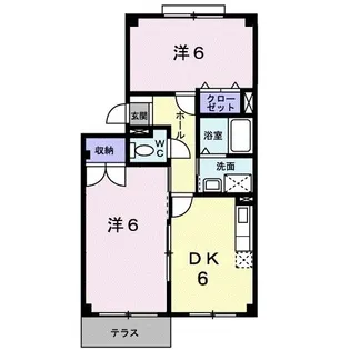 サニーサイドB【1階】の間取り