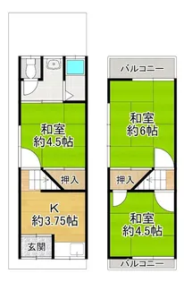 大阪府枚方市渚東町【一戸建】の間取り