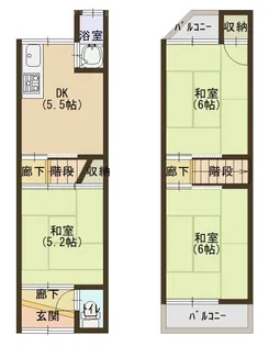 大阪府門真市常称寺町【一戸建】の間取り
