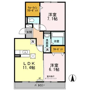 クレシア【1階】の間取り
