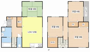 滋賀県長浜市八幡東町【一戸建】の間取り