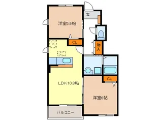 ピース ガーデンA棟【1階】の間取り