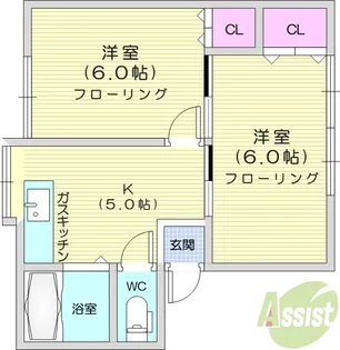 ブロンズバレーA【1階】の間取り