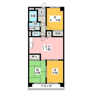 カーサフェリス大畑【4階】の間取り
