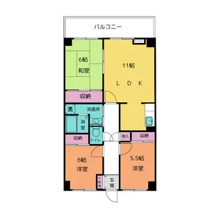 ベルハイム木の宮【3階】の間取り