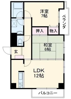 2LDKの間取り画像