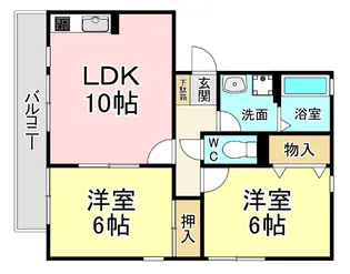 福岡県北九州市小倉南区南方2【アパート】の間取り